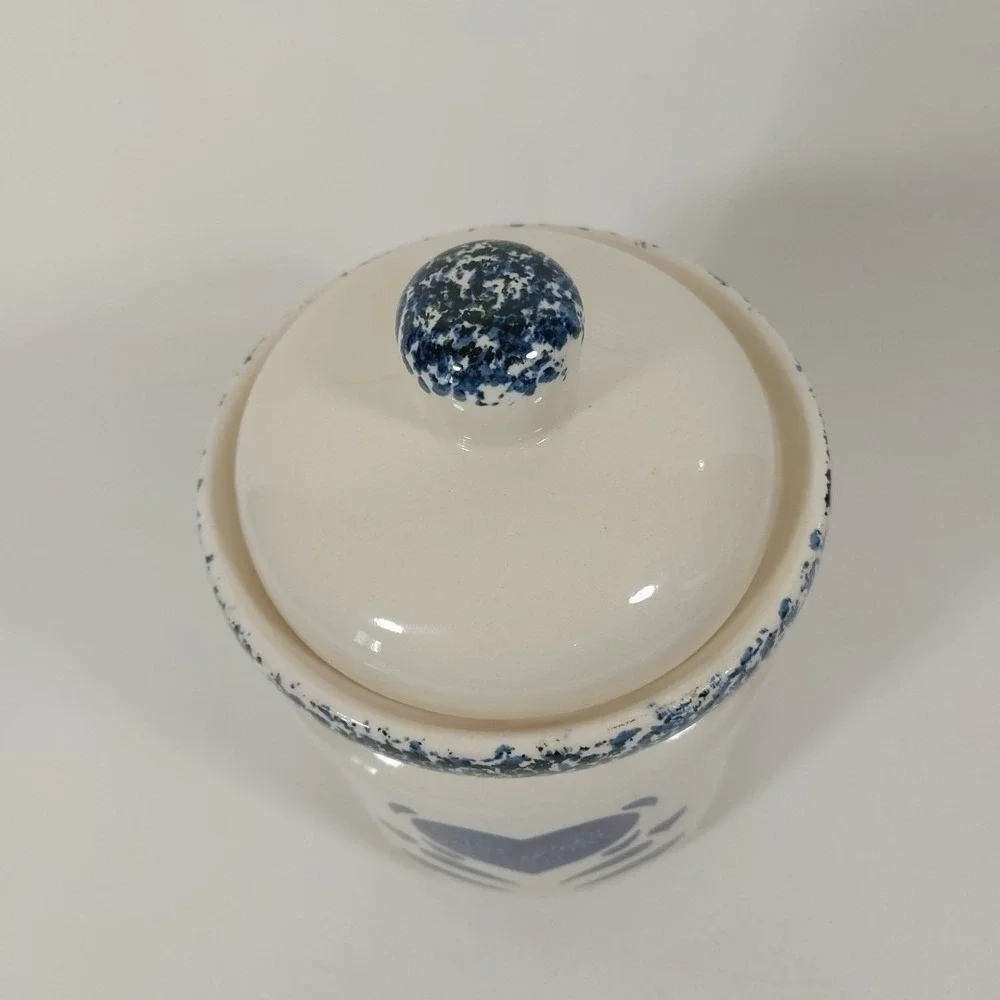 Blue Sponge Heart‎ Jar Canister 8